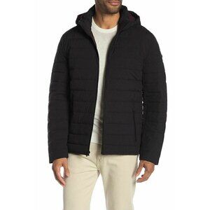 MICHAEL Michael Kors Mens Black Hooded Puff Jacket